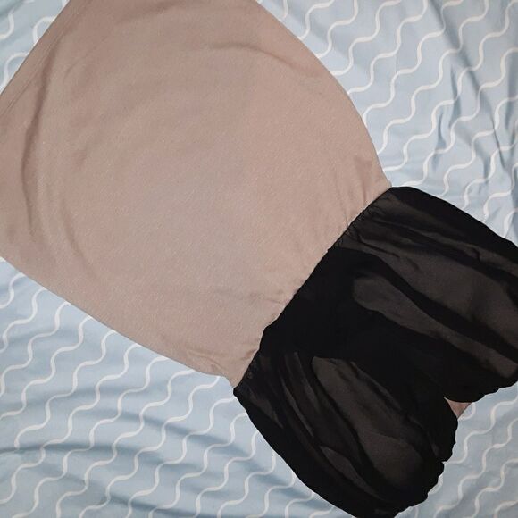 Body C strapless beige and black dress, size L - Picture 4 of 7